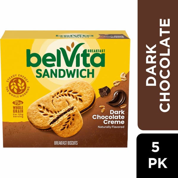 Candy & Chocolate belVita Breakfast Dark Chocolate Creme Breakfast Biscuits Sandwiches hero