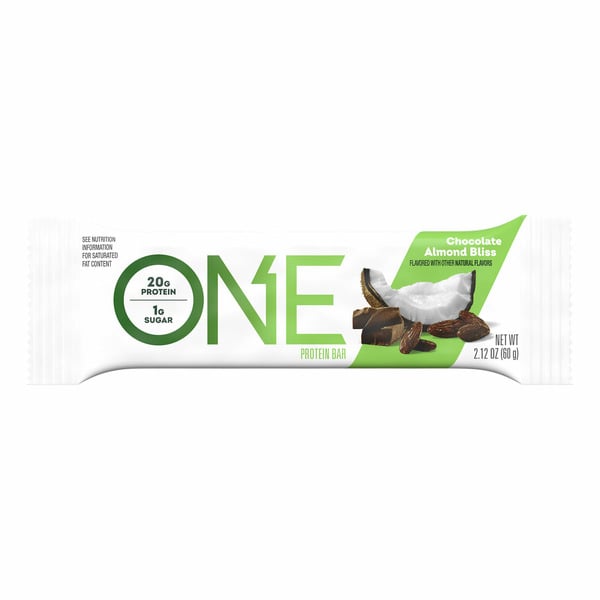 Protein & Nutritional Bars ONE Chocolate Almond Bliss Flavored Protein Bar hero