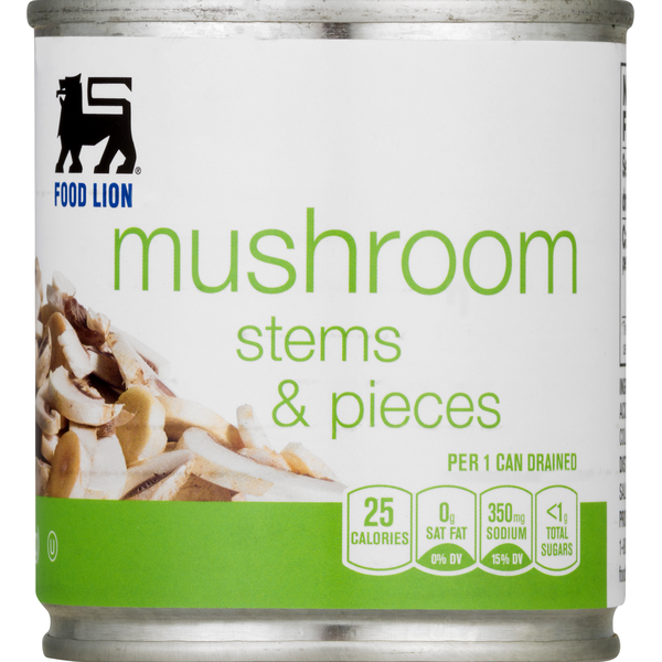 Canned & Jarred Vegetables Food Lion Mushroom, Stems & Pieces hero