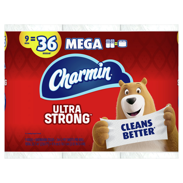 Paper Goods Charmin Ultra Strong Toilet Paper 9 Mega Roll hero