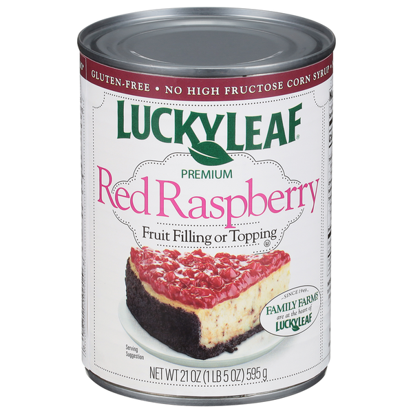 Baking Ingredients Lucky Leaf Fruit Filling or Topping, Premium, Red Raspberry hero