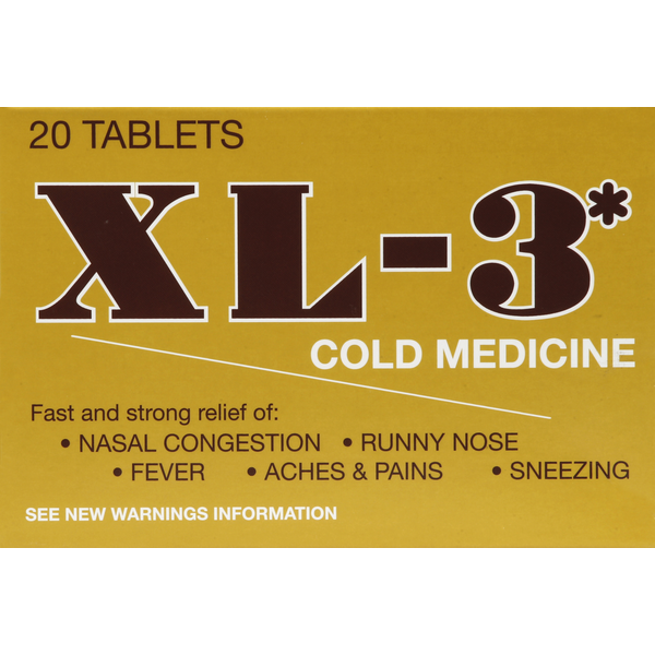 Cold, Flu & Allergy XL-3 Cold Medicine, Tablets hero