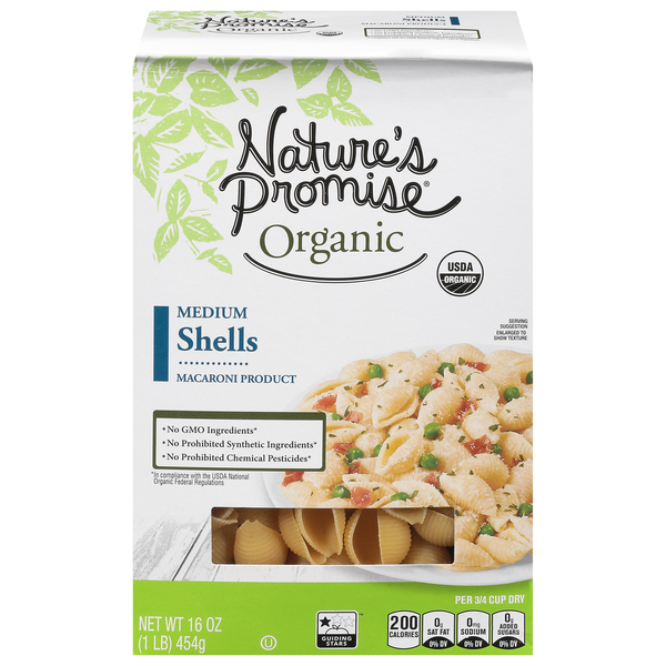 Dry Pasta Nature's Promise Organic Medium Shell Pasta hero