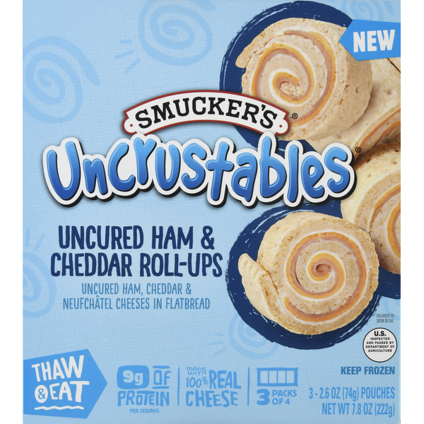 Frozen Appetizers & Sides Smucker's Roll-Ups, Uncured Ham & Cheddar hero