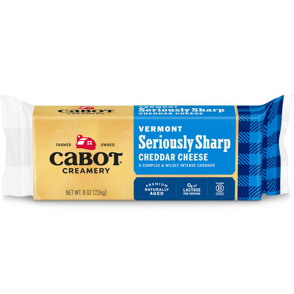 Cabot Aged Seriously Sharp Cheddar Cheese hero