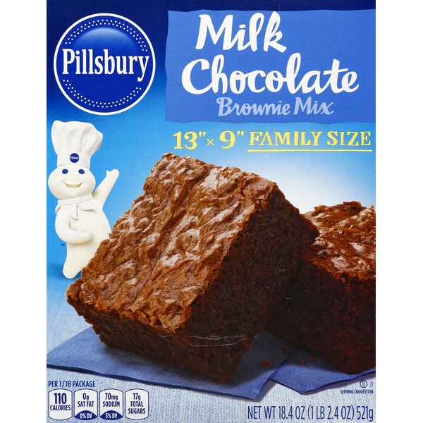 Doughs, Gelatins & Bake Mixes Pillsbury Brownie Mix, Milk Chocolate, Family Size hero