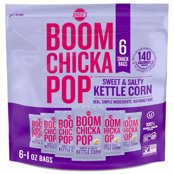 Popcorn & Jerky Angie's BOOMCHICKAPOP Sweet & Salty Kettle Corn Popcorn hero