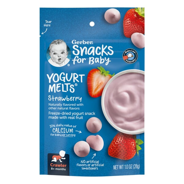 Baby Food & Formula Gerber Baby Snacks Yogurt Melts Strawberry Clean Label Project hero