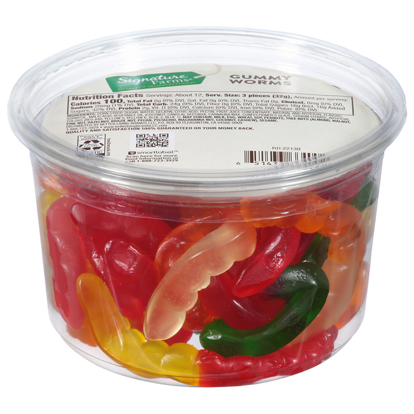 Candy & Chocolate Signature Farms Gummy Worms, Assorted Fruit hero