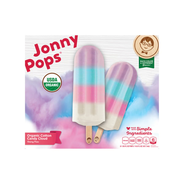 Ice Cream, Frozen Desserts & Ice JonnyPops Organic Cotton Candy Cloud hero