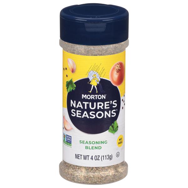 Spices & Seasonings Morton Nature’s Seasons Seasoning Blend – Savory Blend of Spices for Lighter Fare, 4 oz Canister hero