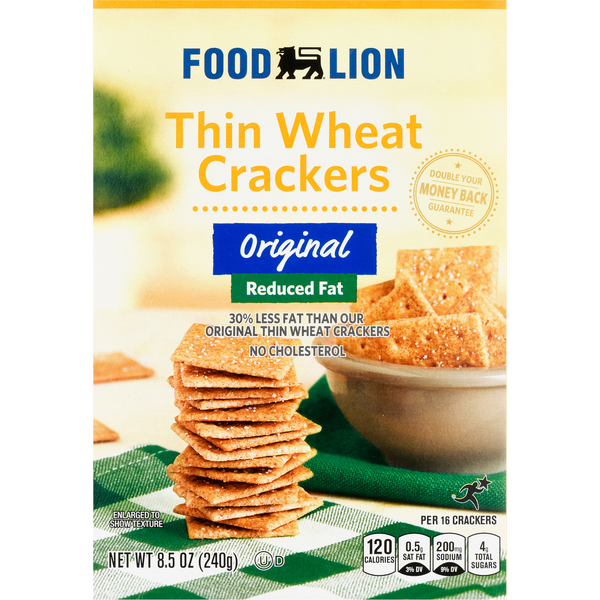 Crackers Food Lion Thin Wheat Crackers, Reduced Fat, Original hero