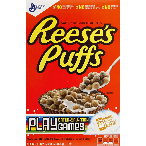 Cereal General Mills Reese's Puffs Cereal, Corn Puffs, Sweet & Crunchy hero