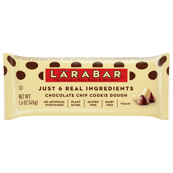 Protein, Energy & Granola Bars LÄRABAR Fruit & Nut Bar, Chocolate Chip Cookie Dough hero