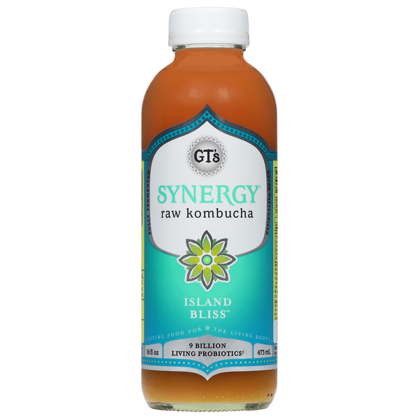 GT's Living Foods Kombucha, Raw, Island Bliss hero