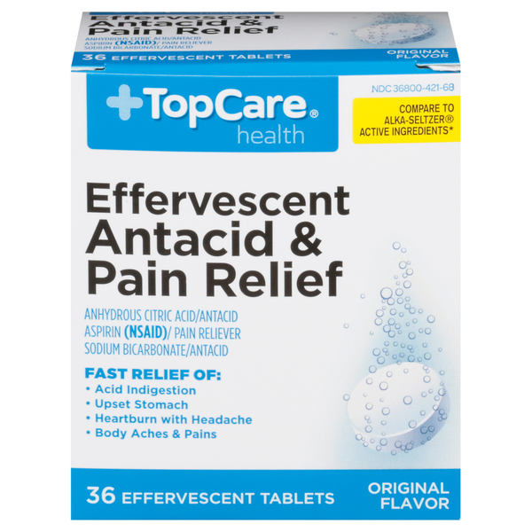 Muscles, Joints & Pain Relief TopCare Antacid & Pain Relief, Effervescent Tablets, Original Flavor hero