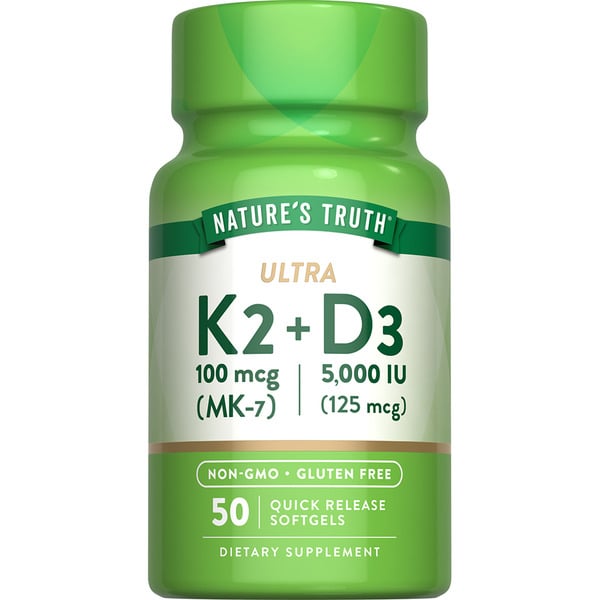 Vitamins & Supplements Nature's Truth Vitamin K-2 plus D3 Softgels hero