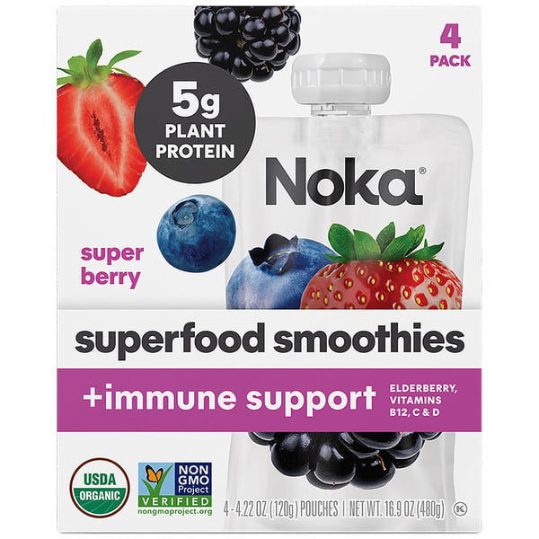 NOKA Organic Superfood Immunity Smoothies, Super Berry hero