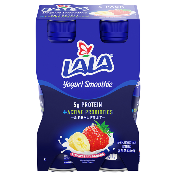 Yogurt LALA Yogurt Smoothie, Strawberry Banana, 4 Pack hero