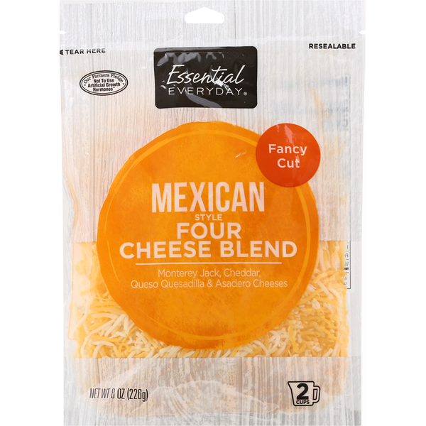 Packaged Cheese Essential Everyday Four Cheese Blend, Mexican Style, Fancy Cut hero