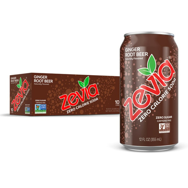 Soft Drinks Zevia Zero Calorie Ginger Root Beer Soda hero