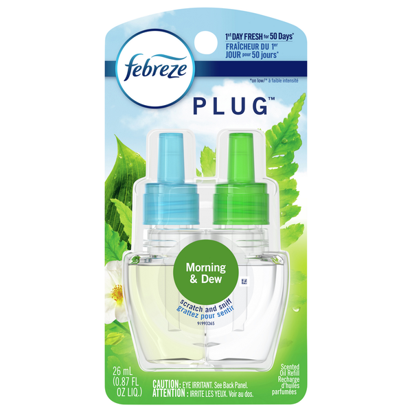 Air Fresheners & Candles Febreze Scented Oil Refill, Morning & Dew hero