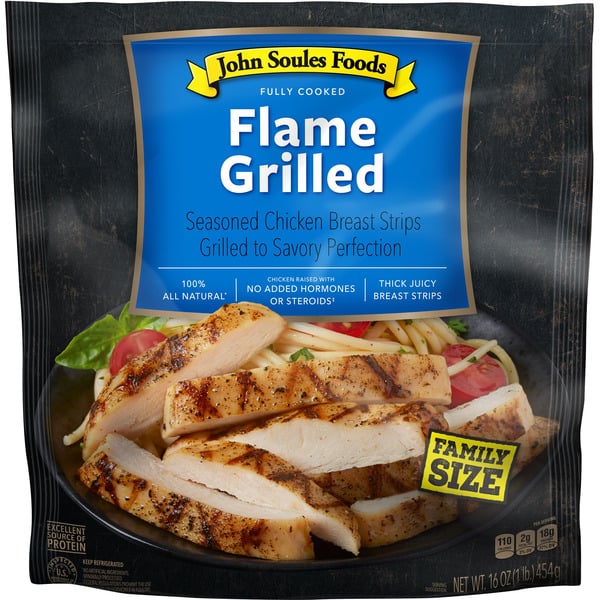 Frozen Meals John Soules Foods Flame Grilled Chicken, Family Size, Refrigerated hero