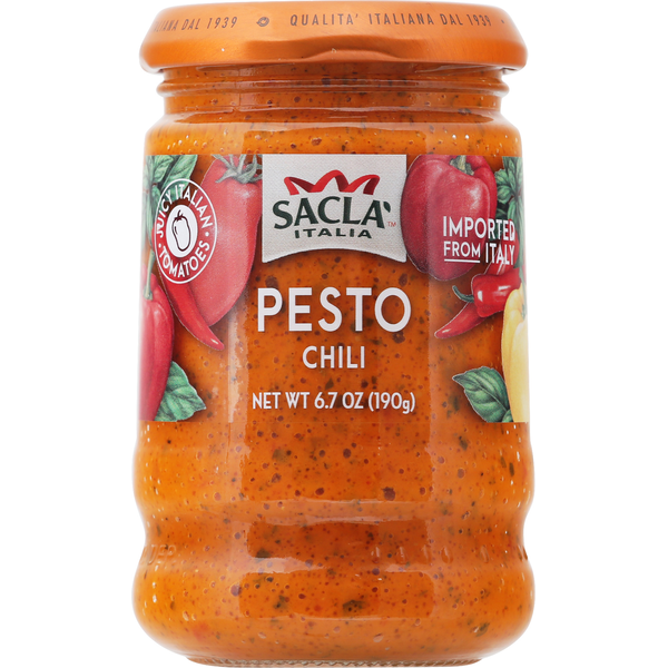 Pasta Sauce Sacla Italia Pesto Chili hero