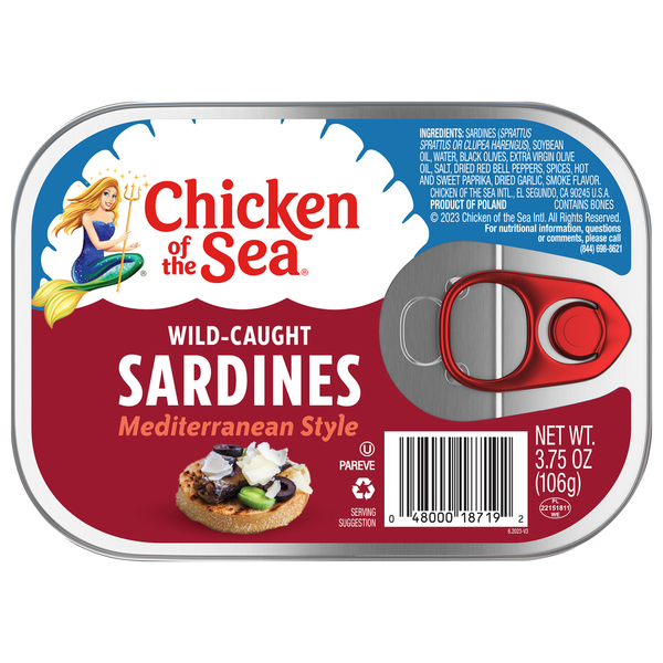 Canned Meat & Seafood Chicken of the Sea Sardines, Wild-Caught, Mediterranean Style hero