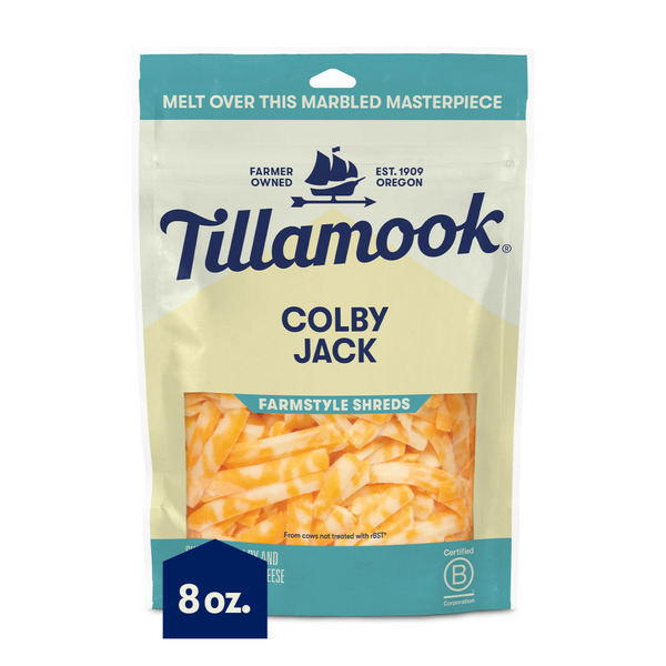 Packaged Cheese Tillamook Farmstyle Colby Jack Shredded Cheese hero