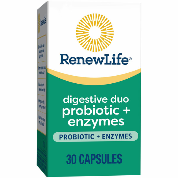 Renew Life Digestive Duo Probiotic + Enzymes; Non-GMO Project Verified hero