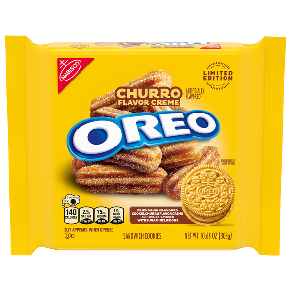 Cookies & Cakes Oreo Sandwich Cookies, Churro Flavored Creme hero