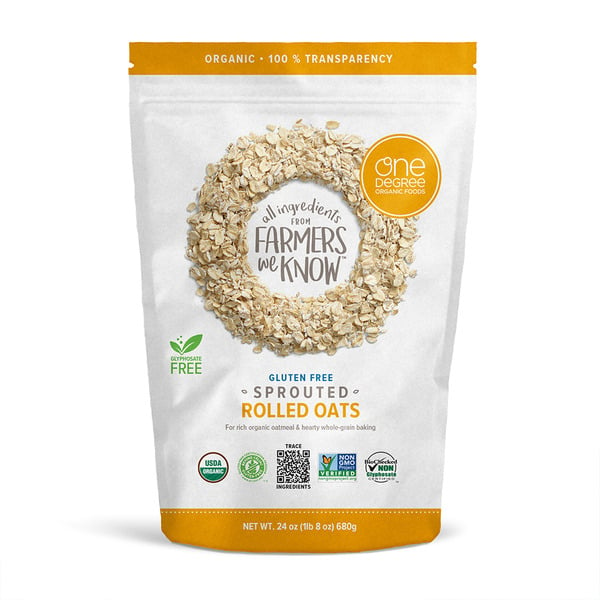 Hot Cereal & Pancake Mixes One Degree Organic Foods Sprouted Organic Rolled Oats hero