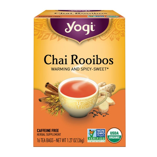 Tea (Loose, Bags and Pods) Yogi Tea Herbal Tea, Chai Rooibos Tea, Warming and Spicy-Sweet hero