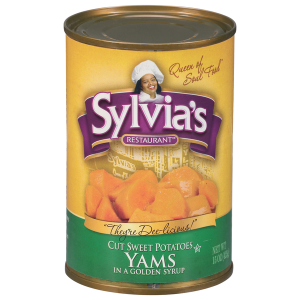 Canned & Jarred Vegetables Sylvia's Restaurant Yams, Cut Sweet Potatoes hero