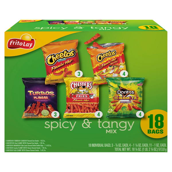 Chips & Pretzels Frito Lay Spicy & Tangy Mix, 18 Pack hero