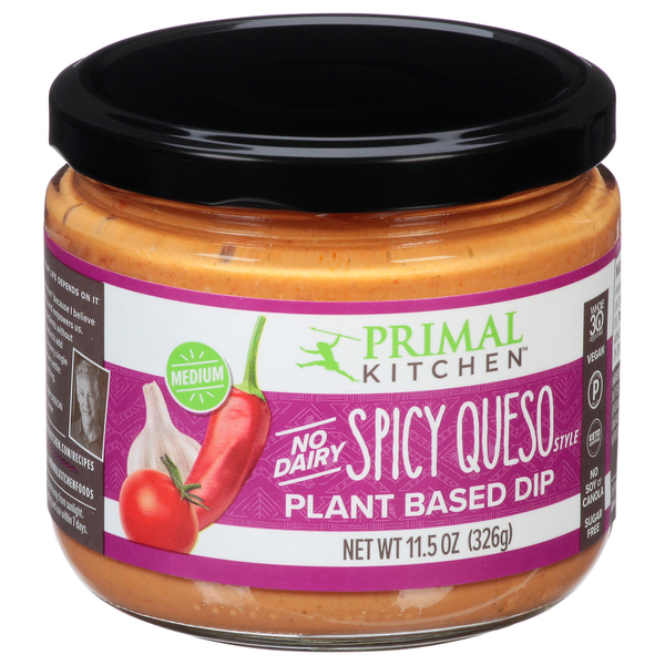 Salsa & Preserved Dips Primal Kitchen Plant Based Dip, No Dairy, Spicy Queso Style, Medium hero