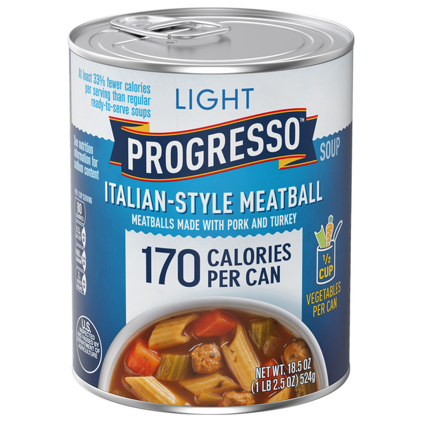 Soup, Broth & Bouillon Progresso Soup, Light, Italian-Style Meatball hero