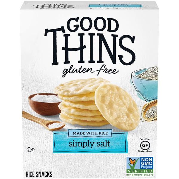 Crackers GOOD THINS Simply Salt Rice Snacks Gluten Free Crackers hero