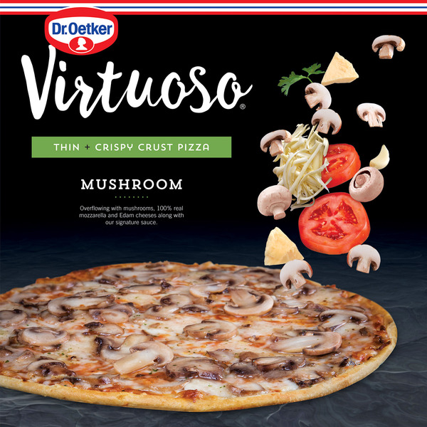 Frozen Pizza Dr. Oetker Virtuoso Pizza Mushroom, Thin + Crispy hero