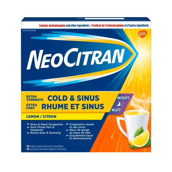 Cough, Cold & Flu NeoCitran Extra Strength Cold & Sinus Night Lemon hero