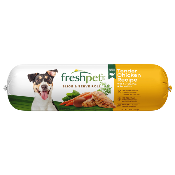 Dog Food & Care Freshpet Dog Food, Tender Chicken Recipe, Slice & Serve Roll hero