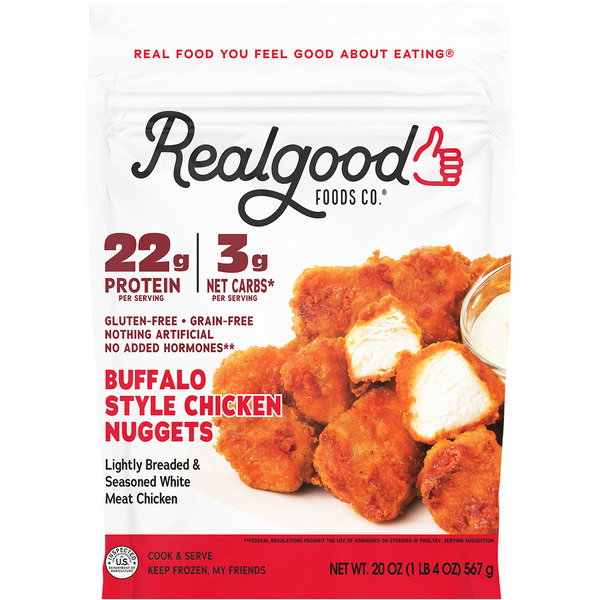 Real Good Foods Low Carb Buffalo, Chicken Nuggets hero