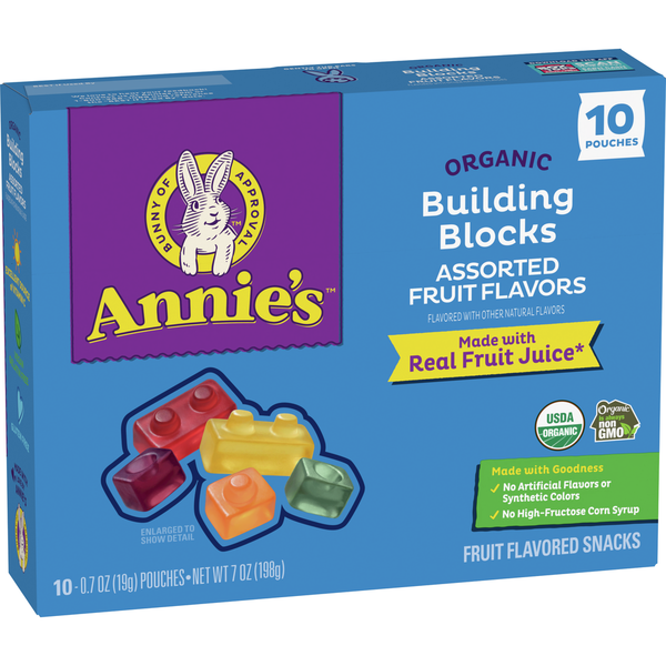 Fruit & Vegetable Snacks Annie's Organic Building Blocks Fruit Flavored Snacks hero