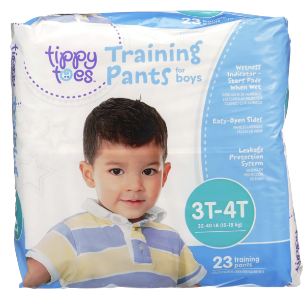 Diapers & Wipes Tippy Toes Large Boys 40lb Training Pants 3T 4 T hero