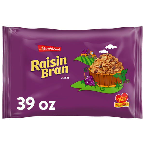 Cereal Malt-O-Meal Raisin Bran Cereal, Family Size Breakfast Cereal hero