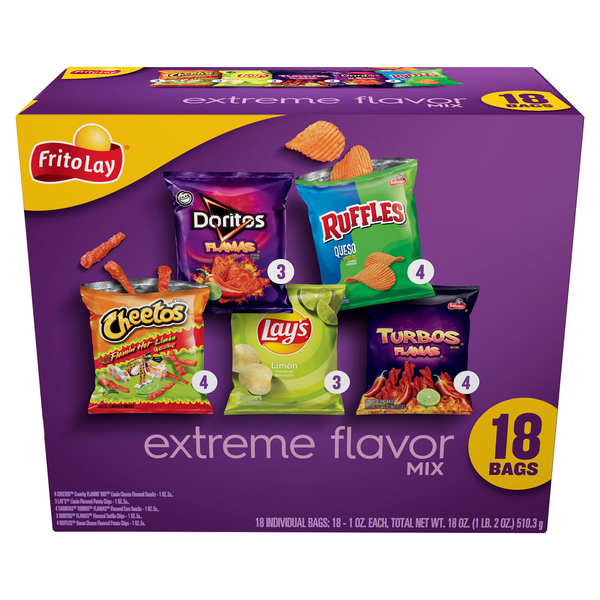 Chips & Pretzels Frito Lay Extreme Flavor Mix, 18 Bags hero