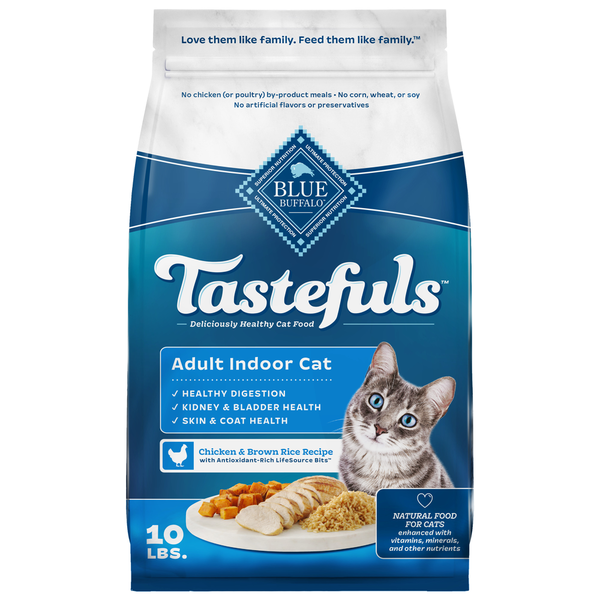 Cat Food & Care Blue Buffalo Tastefuls Natural Dry Food for Adult Indoor Cats, Chicken & Brown Rice hero