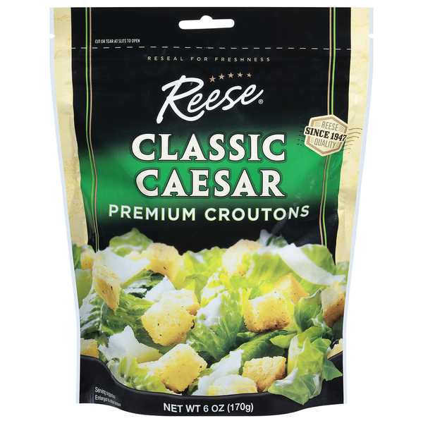 Salad Dressing, Oils & Vinegars Reese's Croutons, Classic Caesar, Premium hero