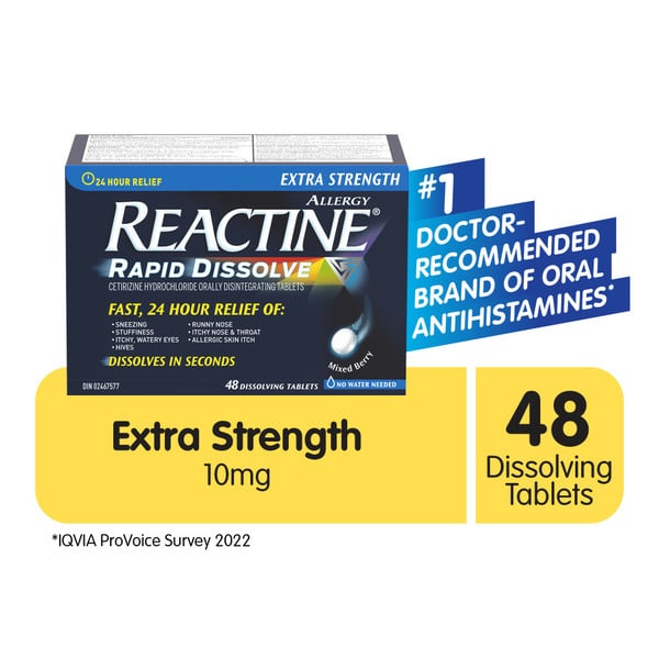 REACTINE Extra Strength Rapid Dissolve Tablets hero